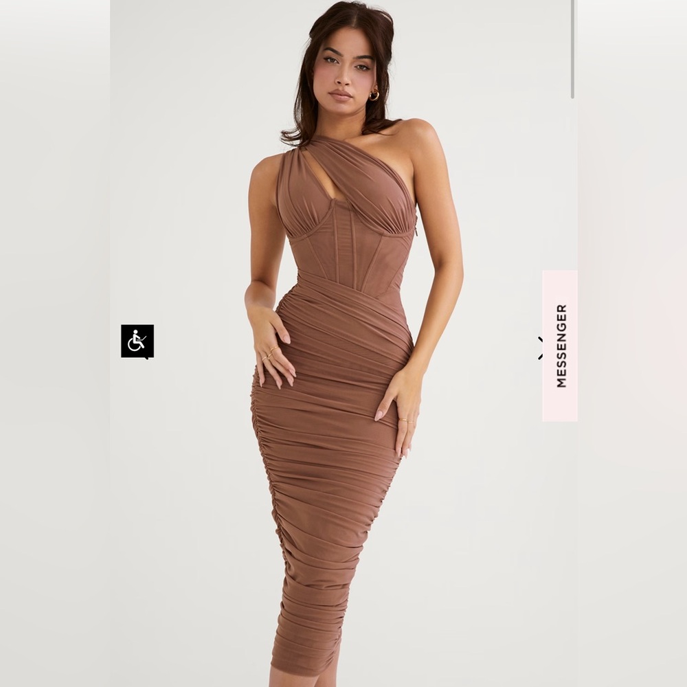 House of cb Valentina dress in mocha